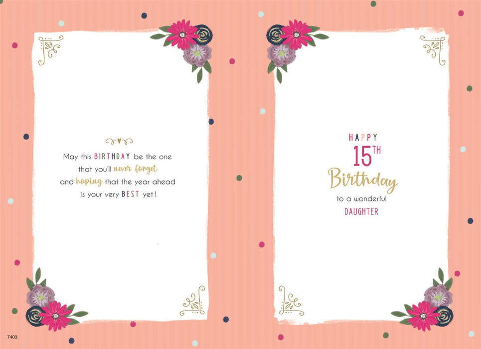ICG 'For A Very Special Daughter 15 Today' Birthday Card