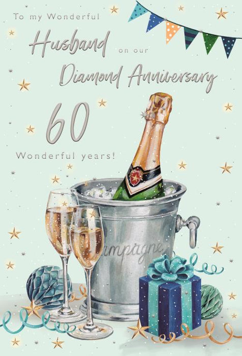 ICG 'For My Wonderful Husband On Our Diamond Anniversary 60' Card
