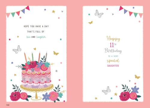 ICG 'Wonderful Daughter 11 Today' Birthday Card