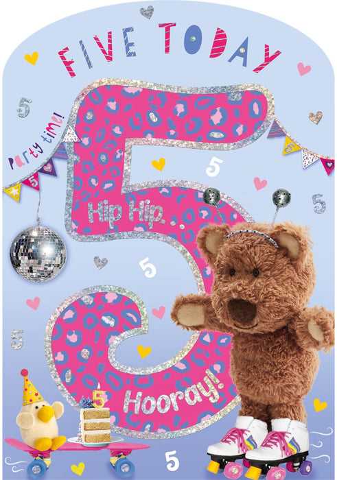 ICG  'Five Today 5 Hip Hip Hooray ' Birthday Card