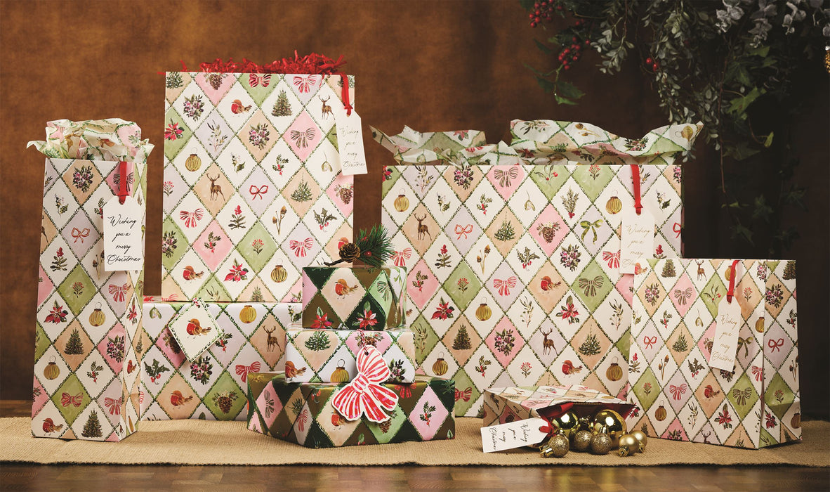 Glick Christmas Winter Weave Bottle Gift Bag