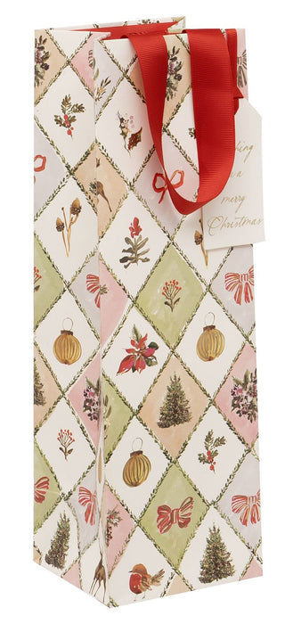 Glick Christmas Winter Weave Bottle Gift Bag