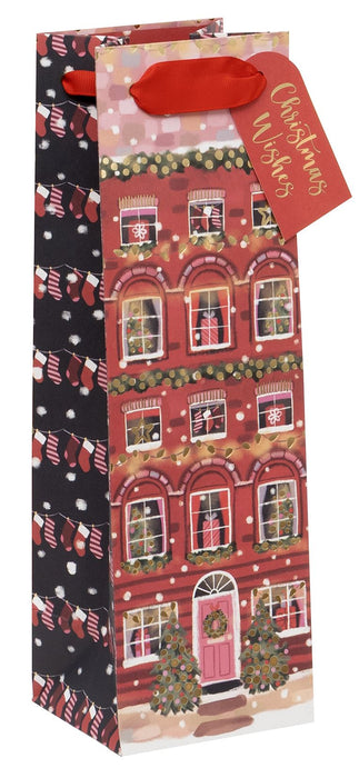 Glick Christmas Merry Manor Bottle Gift Bag