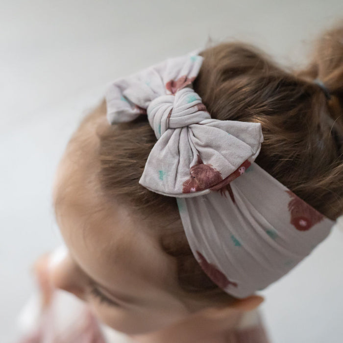 Ziggle Highland Cow Print Bow Turban Headband