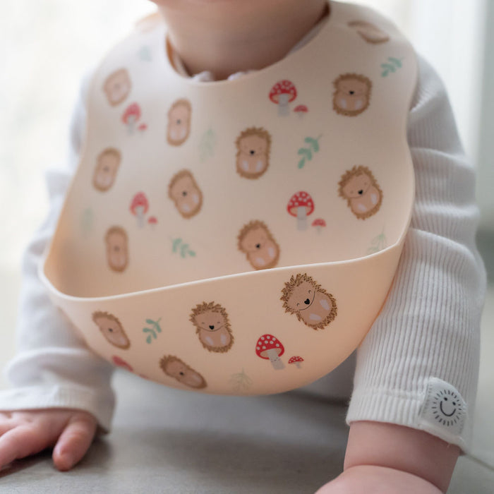 Ziggle Catch It Silicone Bib Hedgehog