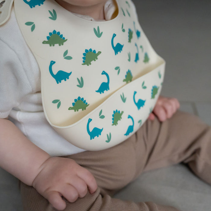 Ziggle Catch It Silicone Bib Dinosaur