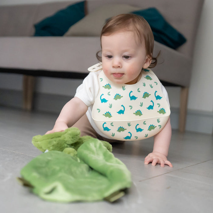 Ziggle Catch It Silicone Bib Dinosaur