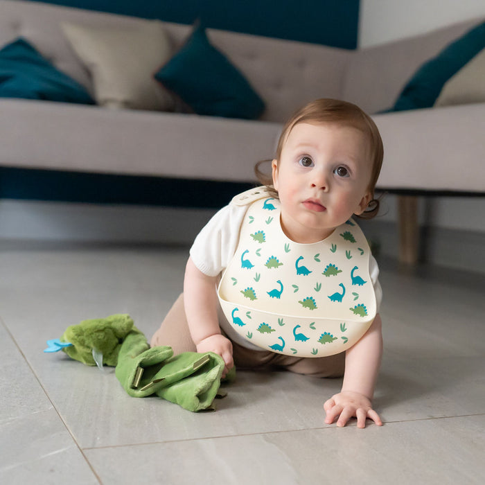Ziggle Catch It Silicone Bib Dinosaur