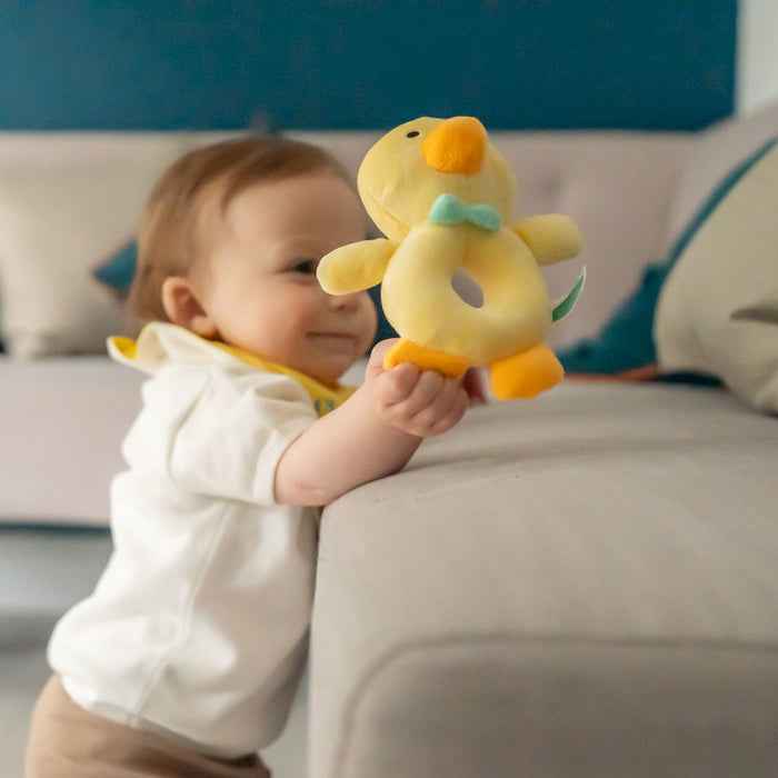 Ziggle Duck Plush Baby Rattle
