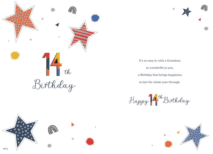 ICG 'To A Wonderful Grandson 14' Birthday Card