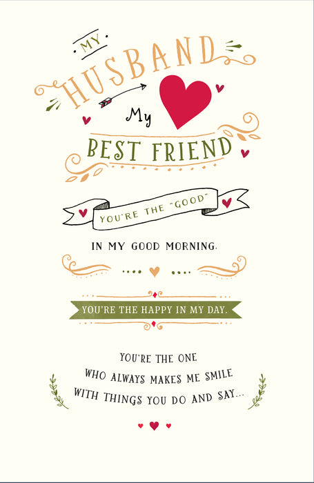 UKG 'My Husband My Best Friend' Birthday Card