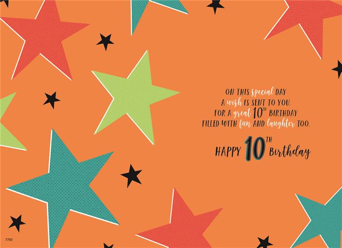 ICG 'Just For You Son On Your 10th' Birthday Card