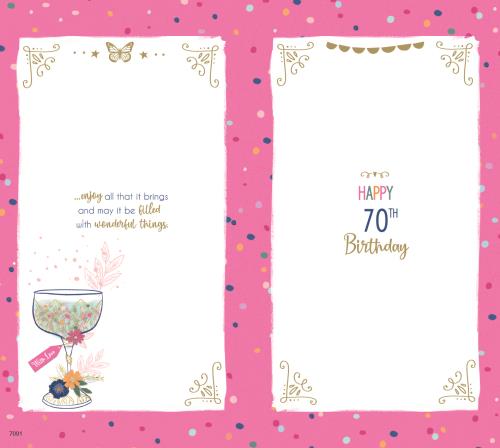 ICG 'On Your 70th Birthday' Birthday Card
