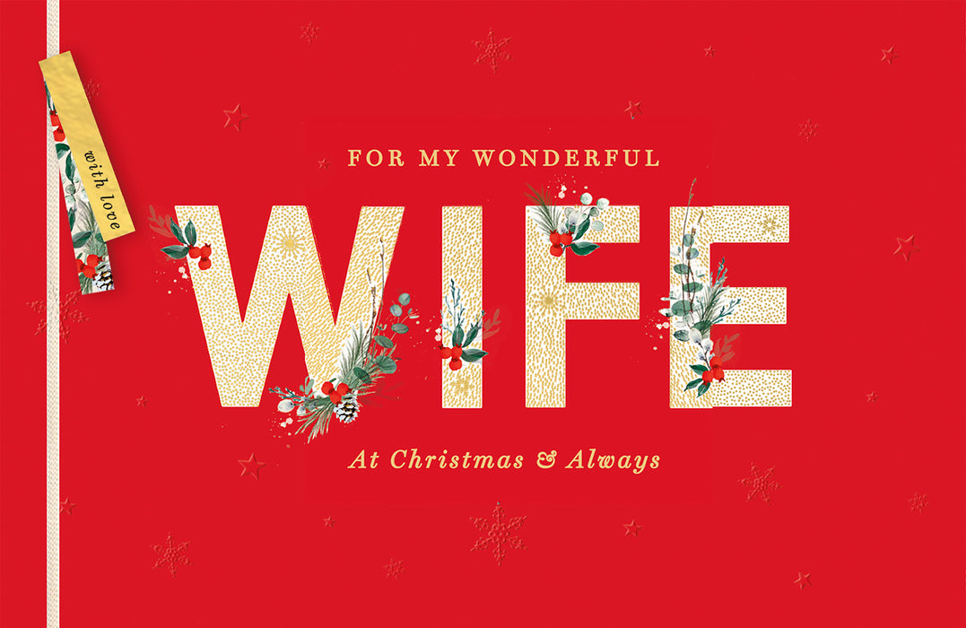UKG 'To My Wonderful Wife' Christmas Card