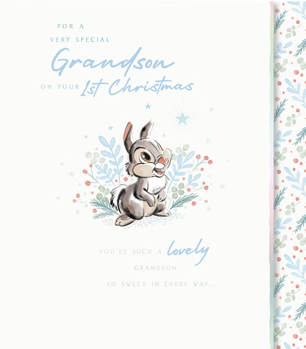 UKG 'Disney Bambi Grandson 1st Xmas Cute' Christmas Card