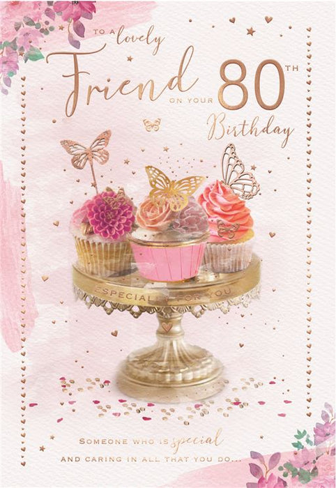 ICG  'To A Lovely Friend On Your 80th Birthday' Birthday Card