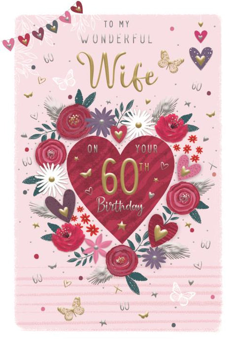 ICG 'To My Wonderful Wife On Your 60th' Birthday Card