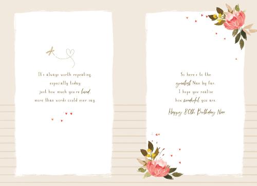ICG 'For A Special Nan 70th Birthday'  Birthday Card