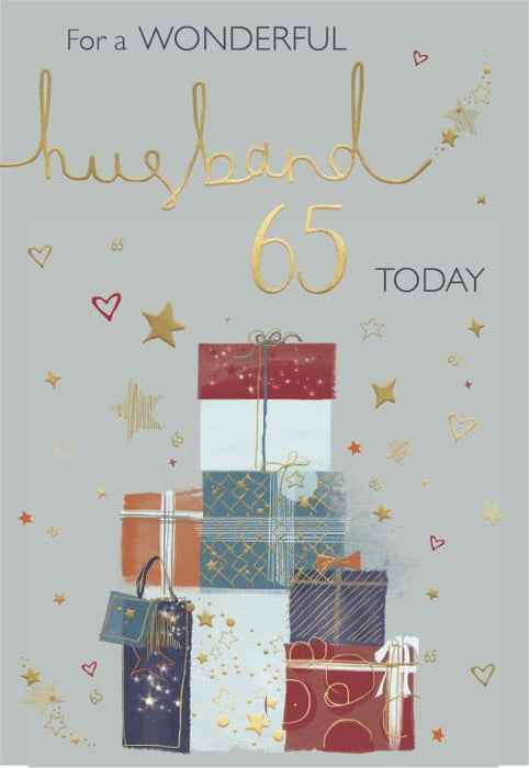 ICG 'For A Wonderful Husband 65' Birthday Card