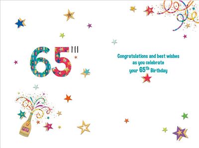 Nigel Quiney ' Party Time 65th' Birthday Card