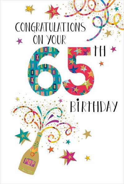 Nigel Quiney ' Party Time 65th' Birthday Card