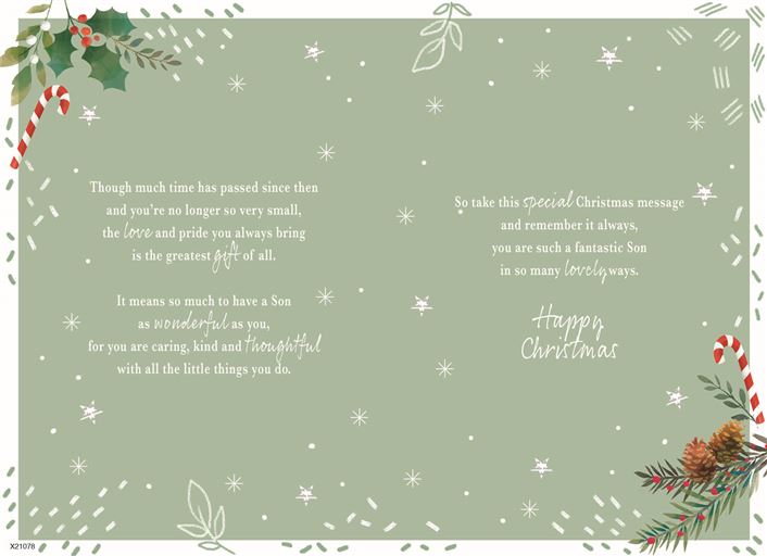 ICG 'For A Special Son At Christmas' Christmas Card