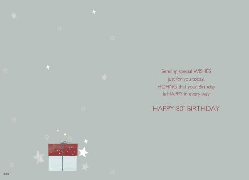 ICG  'Happy 80th Birthday' Birthday Card