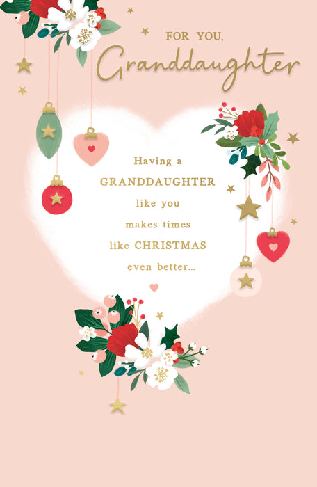 UKG 'For You Granddaughter' Christmas Card