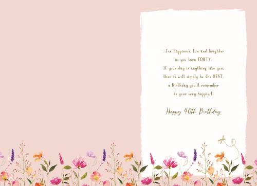 ICG 'To My Wonderful Wife On Your 40th' Birthday Card