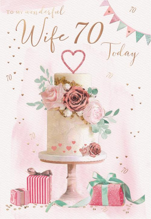 ICG 'To My Wonderful Wife On Your 70th' Birthday Card