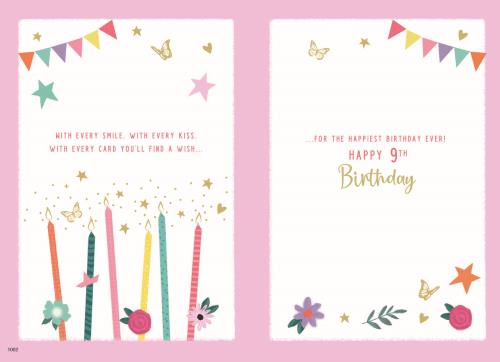 ICG 'Granddaughter 9 Today' Birthday Card