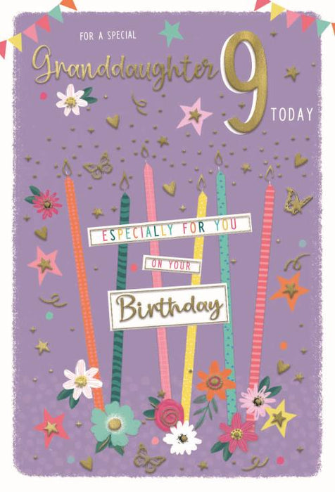 ICG 'Granddaughter 9 Today' Birthday Card