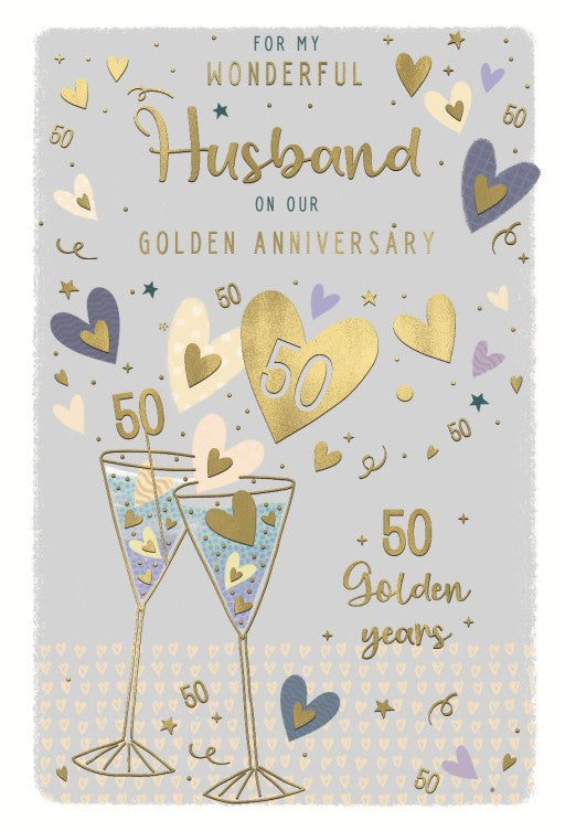 ICG 'For My Wonderful Husband On Our Golden Anniversary 50' Card ...