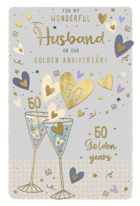 ICG 'For My Wonderful Husband On Our Golden Anniversary 50' Card
