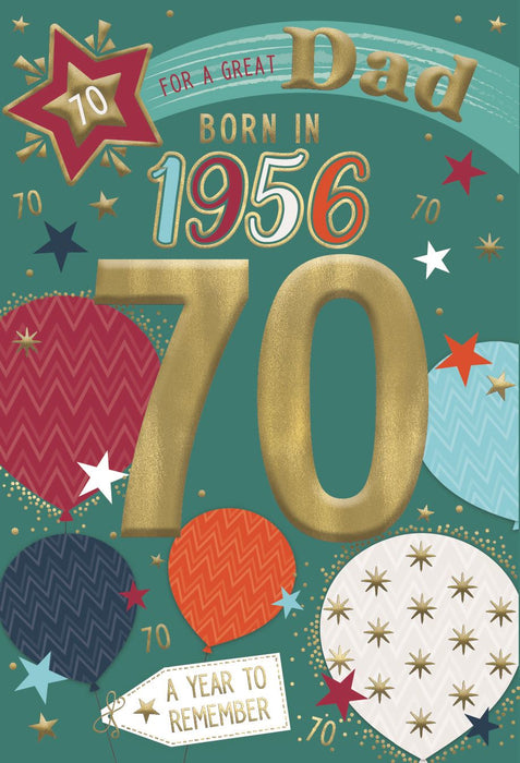 ICG 'Dad 70 Born In 1956' Birthday Card