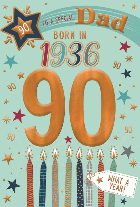 ICG 'Dad 90 Born In 1936' Birthday Card