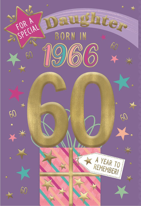 ICG 'Daughter 60 Born In 1966' Birthday Card