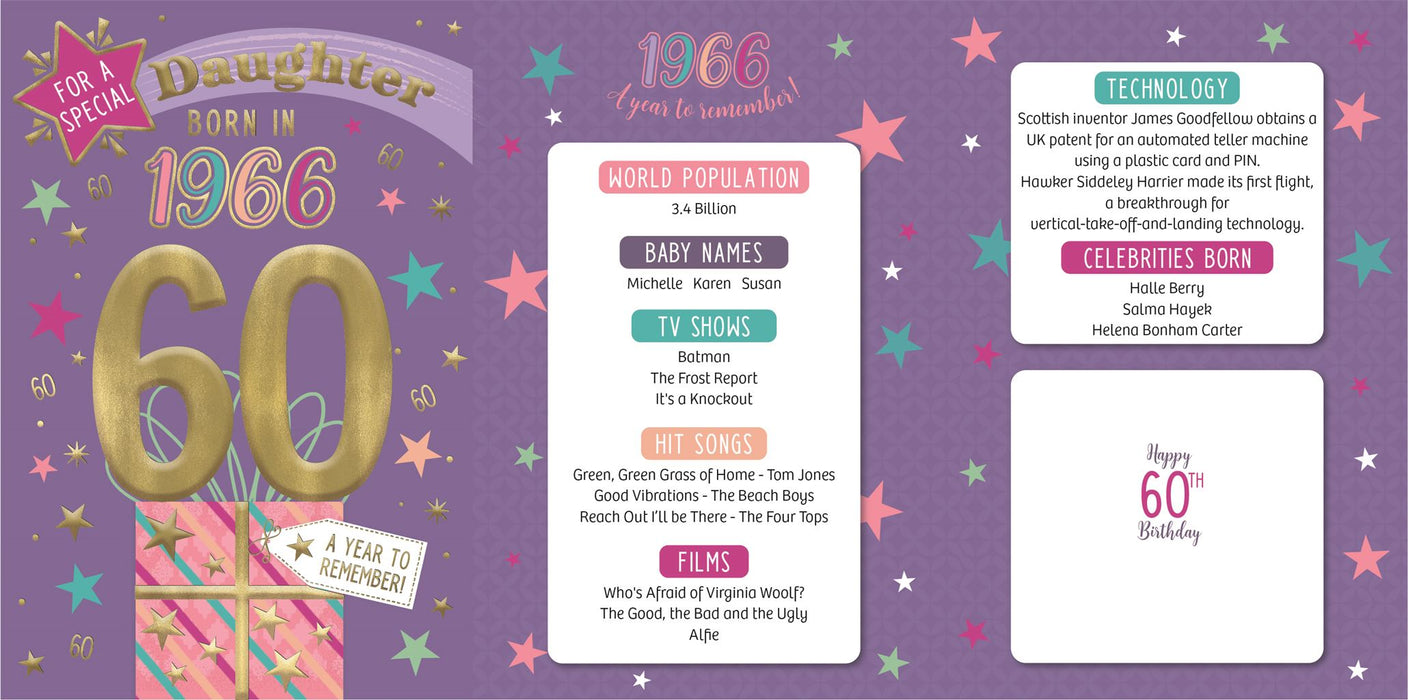 ICG 'Daughter 60 Born In 1966' Birthday Card