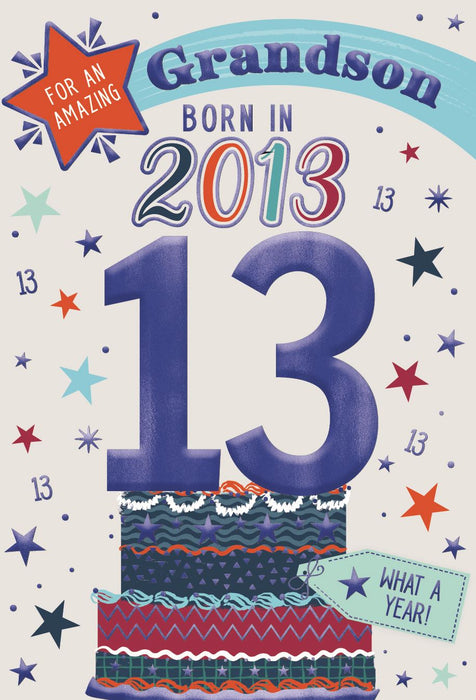 ICG 'Grandson 13 Born In 2013' Birthday Card