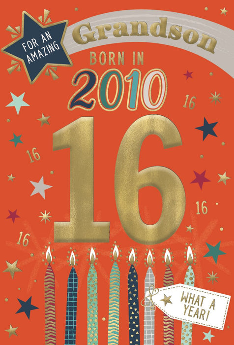 ICG 'Grandson 16 Born In 2010' Birthday Card
