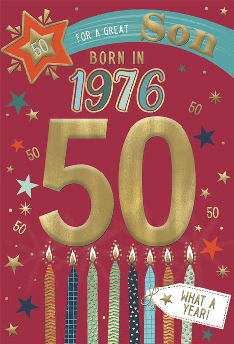 ICG 'Son 50 Born In 1976' Birthday Card
