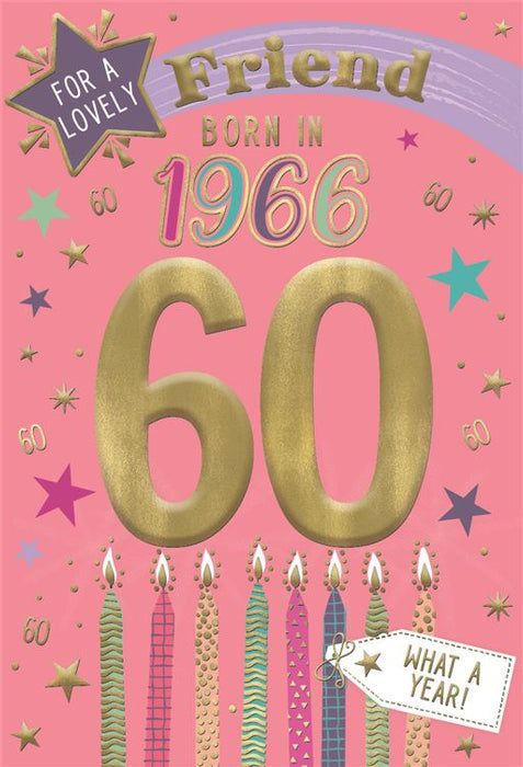 ICG 'Friend 60 Born In 1966' Birthday Card