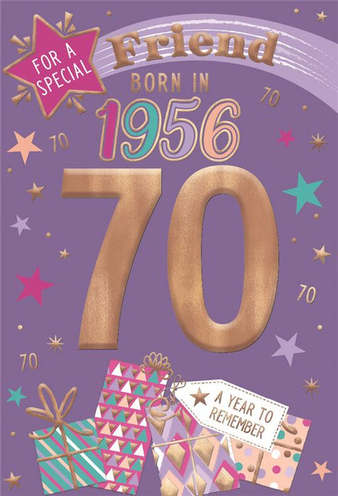 ICG 'Friend 70 Born In 1956' Birthday Card
