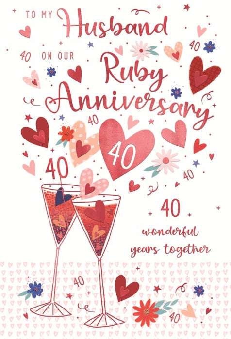 ICG 'To My Husband On Our Ruby Wedding Anniversary' Card