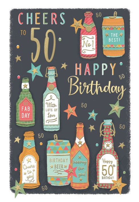 ICG 'Cheers To 50' Birthday Card