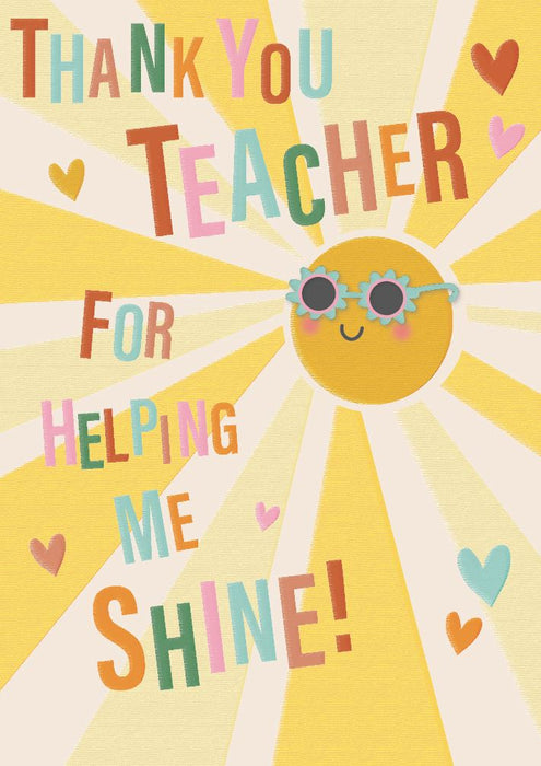ICG 'Thank You Teacher For Helping Me Shine' Teacher Card
