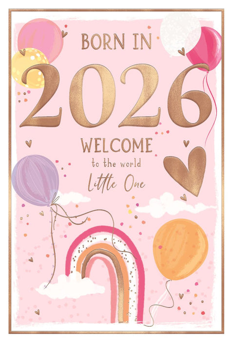 ICG 'Born In 2026 Girl' New Baby Card