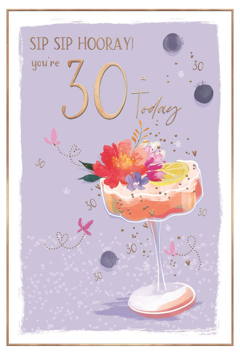 ICG 'Sip Sip Hooray You're 30 Today' Birthday Card