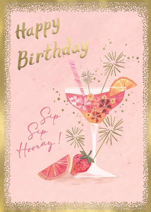 ICG 'Sip Sip Hooray!' Birthday Card