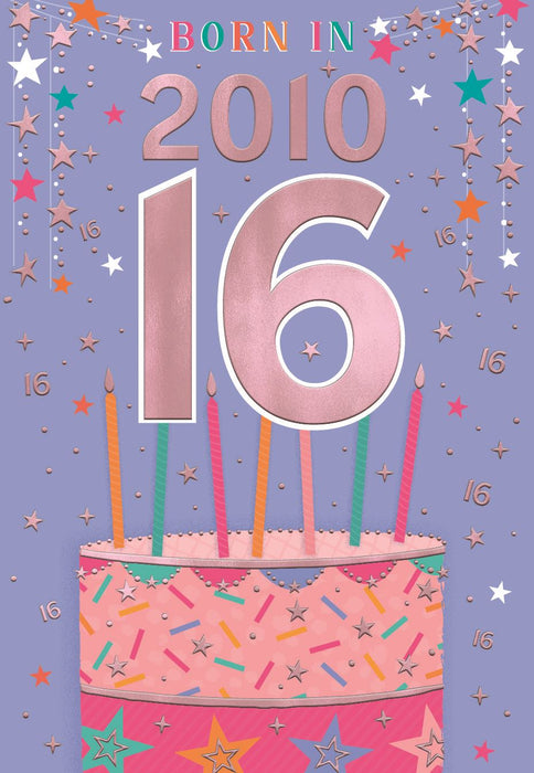 ICG 'Girl 16 Born In 2010' Birthday Card